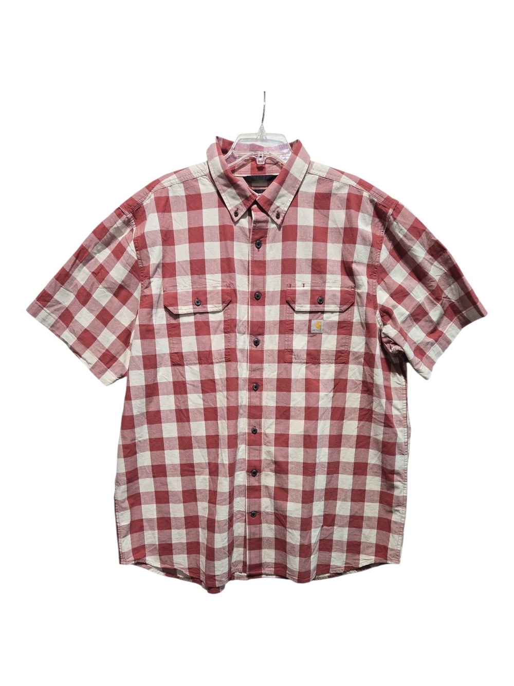 Carhartt Red & White Check Short-Sleeve Button-Down Shirt